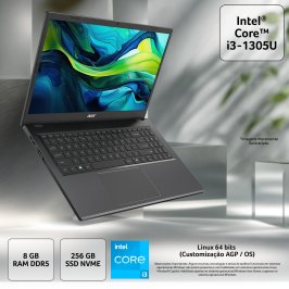 Notebook Acer AG15-51P-37DQ Intel Core i3-1305U 8GB 256GB SSD 15.3” WUXGA IPS Linux